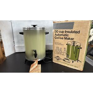 Vintage West Bend Continental Coffee Maker Avocado  Green Percolator  30 Cup